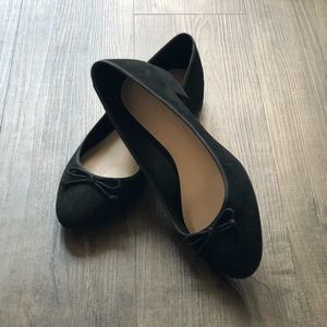 Mango black faux suede bow ballerinas 39